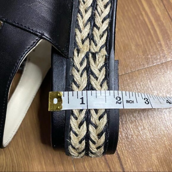 Espadrilles Platform Black and Metallic Sandal Sz 37 - Picture 9 of 13